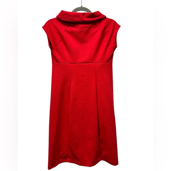 Gap Maternity ponte slipper sheath dress, short sleeve, cowl neck, red, XS - Picture 2 of 7